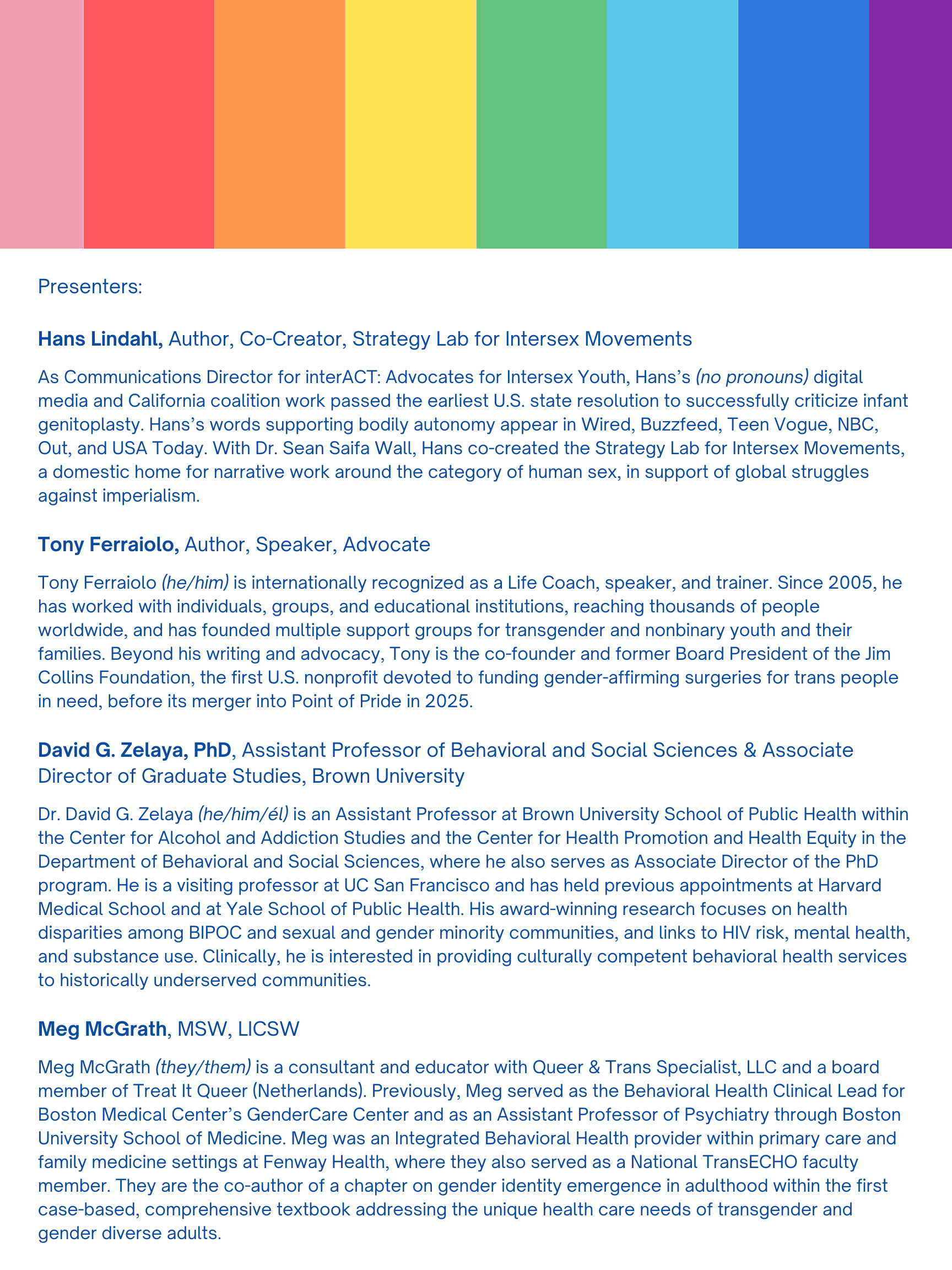 Presenter Biographies - 2026 DMHAS LGBTQIA+ Conference