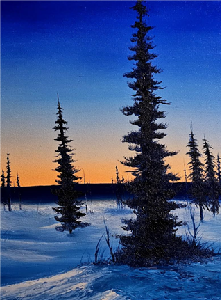 Bob Ross style Workshop Alaskan Sunset 
