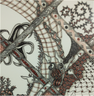Vintage Zentangle Trivet by Sandra Westcott