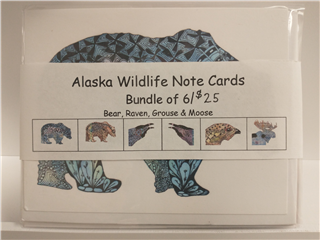 Sandra Westcott Alaska Wildlife Art Cards Bundle of Six