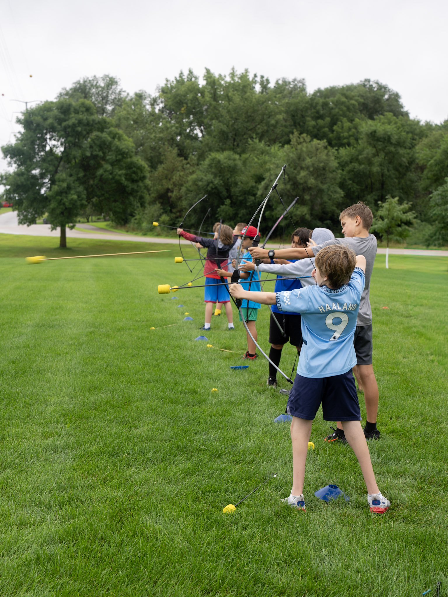 Athletes practicing skills