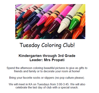 24.25 Q4 Tuesday Coloring Club (K-3)