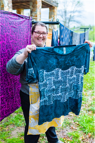 Woodblock Batik–Beeswax on Fabric