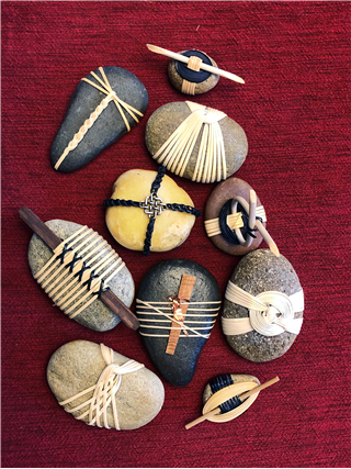 Decorative Weaving on River Stones