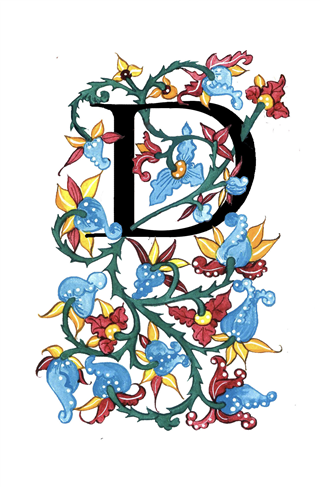 Letters Embellished with Botanical Designs (Long Weekend)
