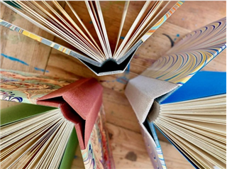 Sewn-board Binding with Marbled Papers