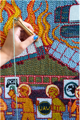Punch Needle Embroidered Tapestry