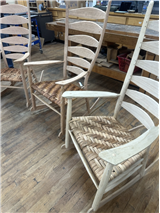 Six-slat Appalachian Ladder Back Rocking Chair & Woven Seat