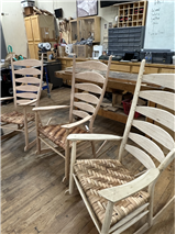 Six-slat Appalachian Ladder Back Rocking Chair & Woven Seat