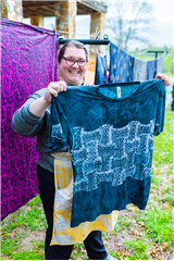Woodblock Batik–Beeswax on Fabric